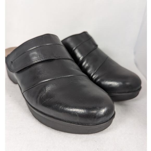 Easy Spirit mules Espallen size 10 M Black 2" heel GUC Leatheruppers little wear - Picture 1 of 8